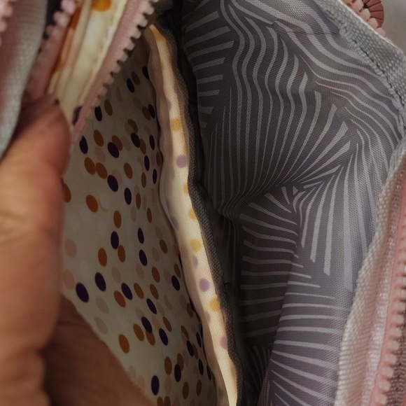 SPORT Pink Polka Dot Crossbody Bum Bag Multiple Zip Pockets - Picture 9 of 10